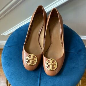 Tory Burch Designer Medallion Wedges.
